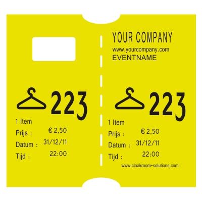 9417150  LMS120 Garderobebilletter til CoatcheckOneFive gule garderobelapper (4.550 stk)